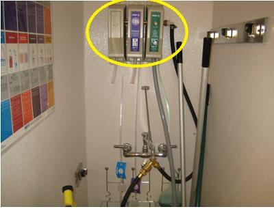 This one shows an automatic soap dispensor installed incorrectly, this dispenses soap directly into domestic water supply This one shows an automatic soap dispensor installed incorrectly, this dispenses soap directly into domestic water supply