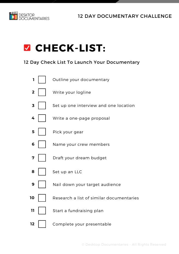 12 Day Documentary Challenge