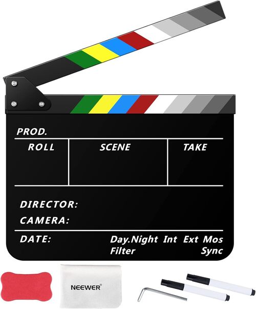 NEEWER Acrylic Film Movie Directors Clapper Board Kit