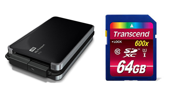 WD Passport 2TB Transcend SD Card 64G