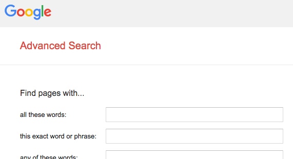 Google Advanced Search Tool