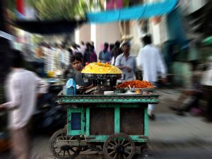 A street vendor in Calcutta, India