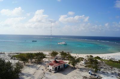 A view from a lighthouse on a remote island in Mexico